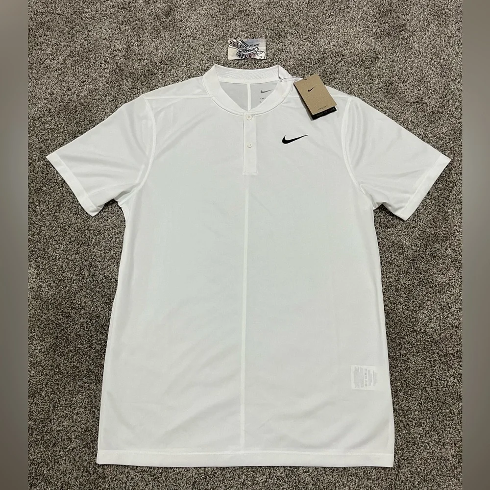 New Nike Dri-Fit Golf Polo Blade Shirt PGA Tour White Mens Small S - XL